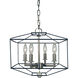 Isabella 4 Light 13 inch Polished Nickel with Matte Black Accents Chandelier Ceiling Light, Semi-Flush Convertible