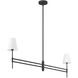 Camelia Stem 2 Light 53 inch Matte Black Linear Chandelier Ceiling Light, Large