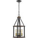 Kirkland 3 Light 12 inch Rustic Mahogany Pendant Ceiling Light
