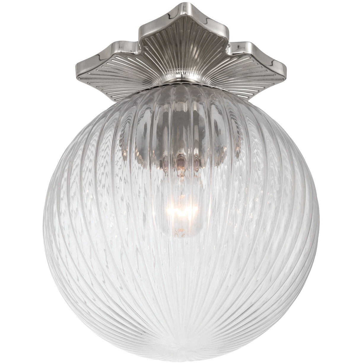 Orly 1 Light 10 inch Polished Nickel Semi Flush Ceiling Light