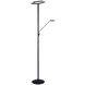 NOLA 72 inch 30.00 watt Black and Satin Nickel Torchiere Portable Light