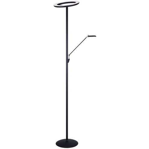 NOLA 72 inch 30.00 watt Black and Satin Nickel Torchiere Portable Light