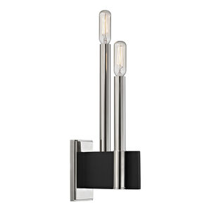 Abrams 2 Light 2.5 inch Polished Nickel Wall Sconce Wall Light