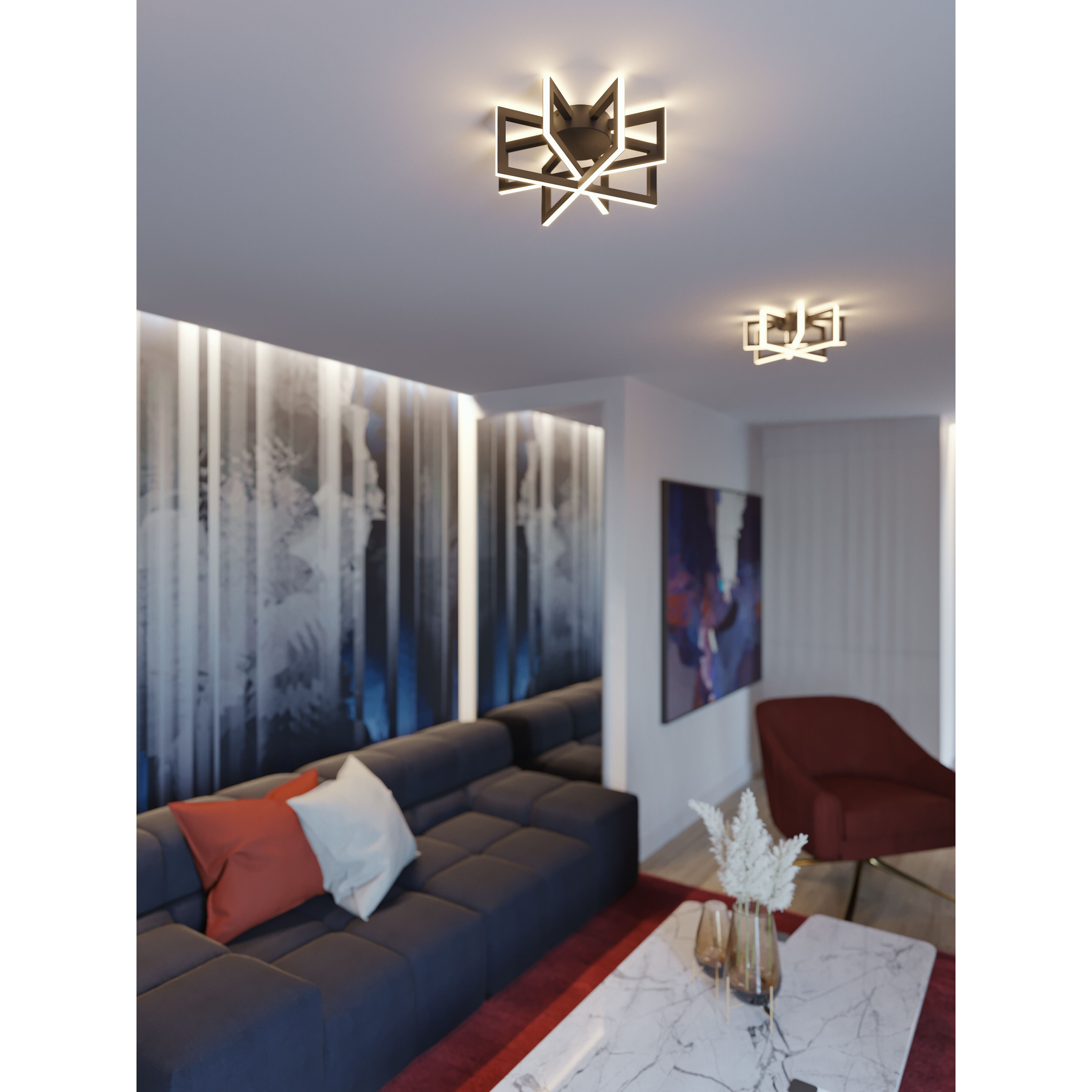 Cass LED 13 inch Black Flush Mount Ceiling Light