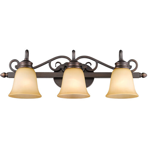 Belle Meade 3 Light 28 inch Rubbed Bronze Bath Vanity Wall Light
