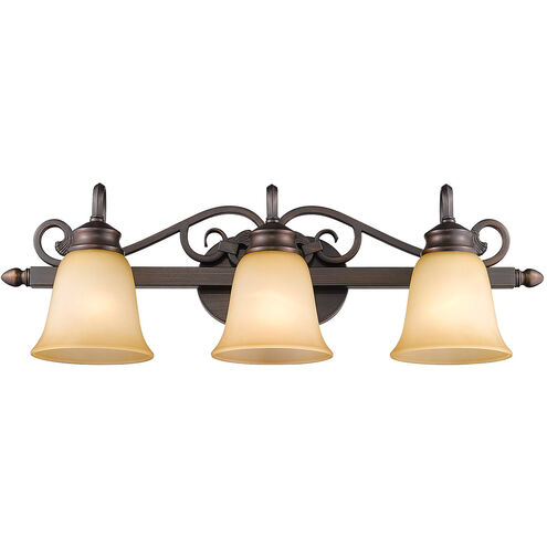 Belle Meade 3 Light 28 inch Rubbed Bronze Bath Vanity Wall Light