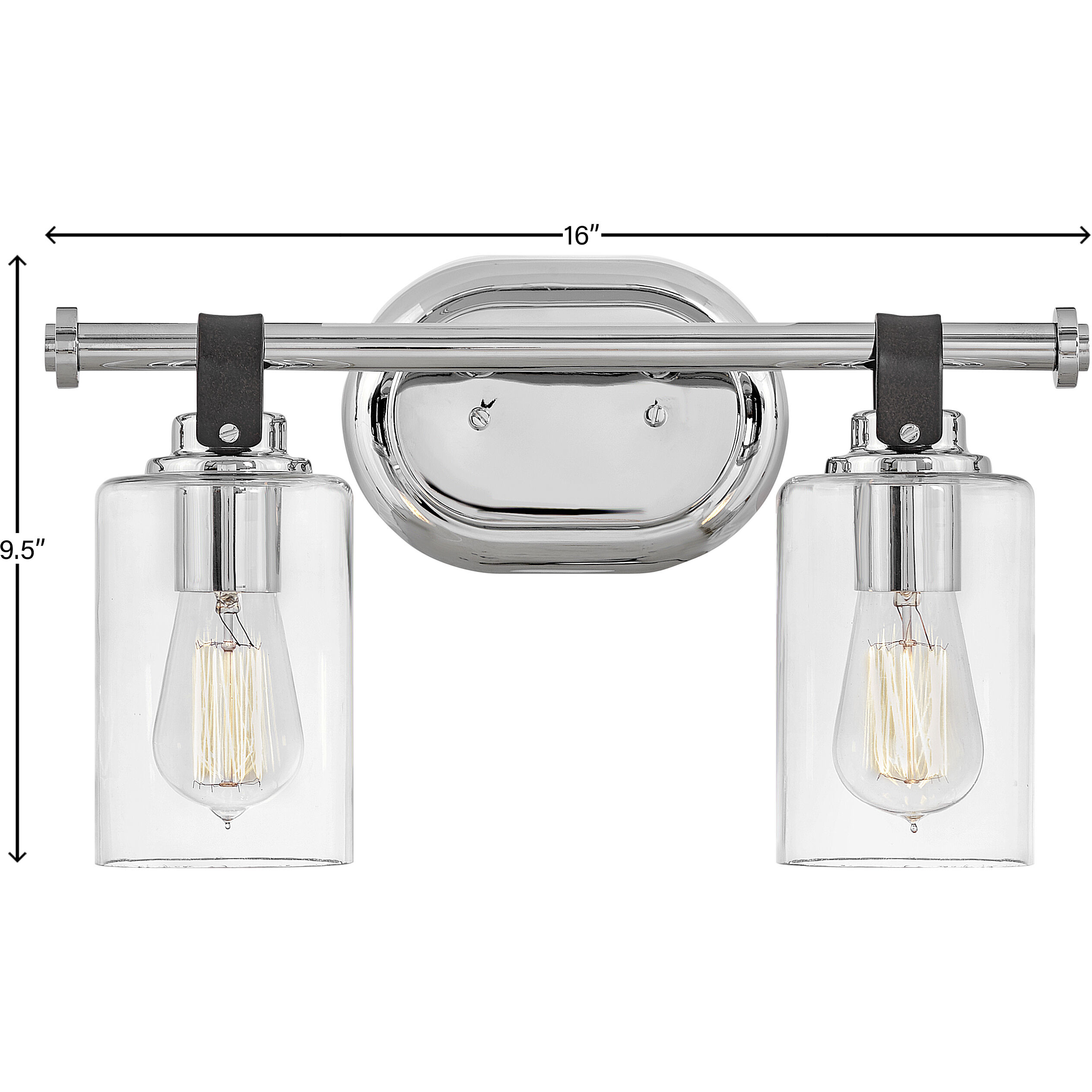 Halstead 2 Light 16 inch Chrome Vanity Light Wall Light