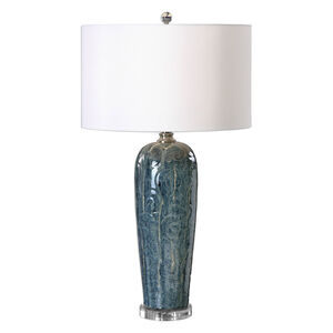 Maira 32 inch 150 watt Blue Ceramic Table Lamp Portable Light