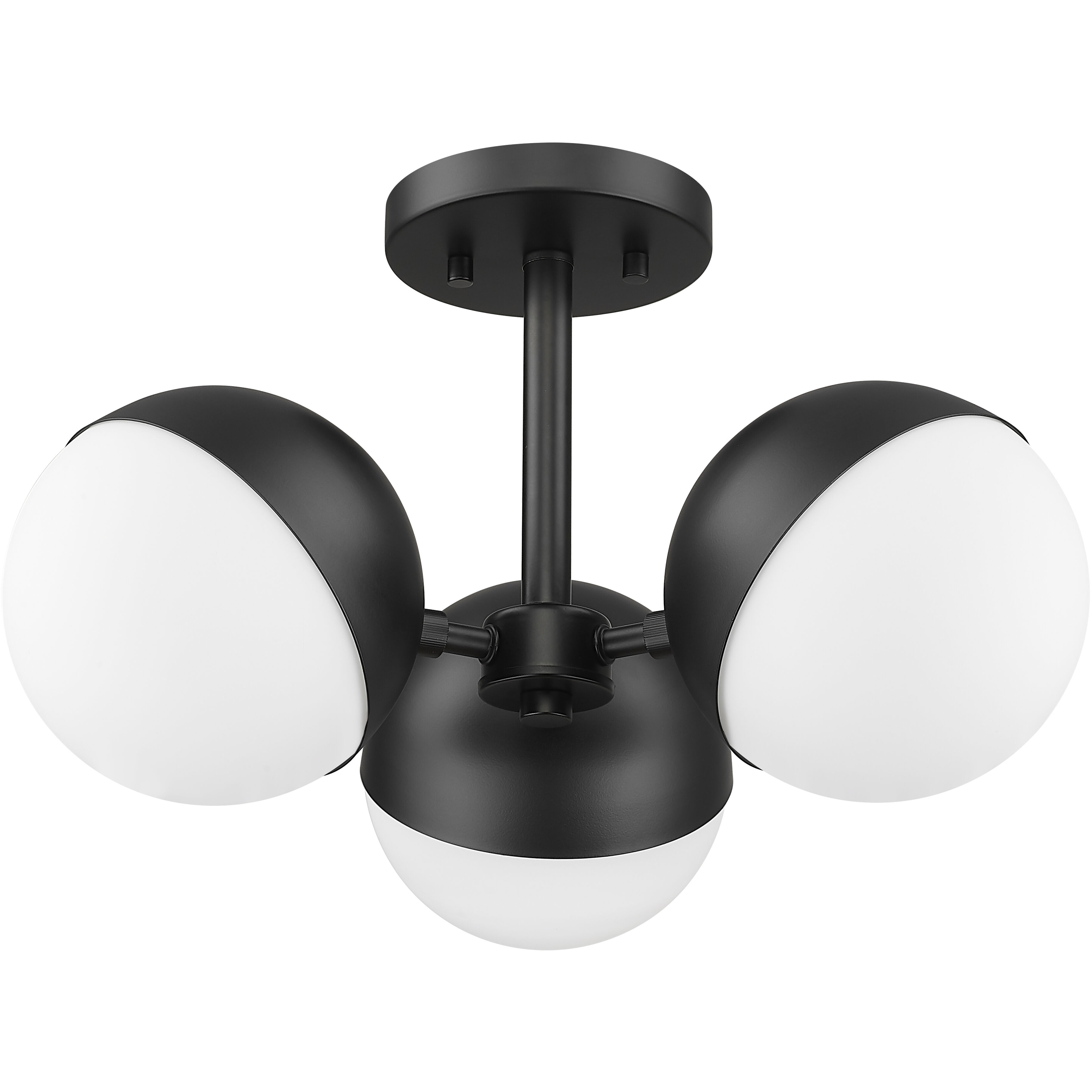 Realm Sphere 3 Light 17.25 inch Matte Black Semi Flush Mount Ceiling Light