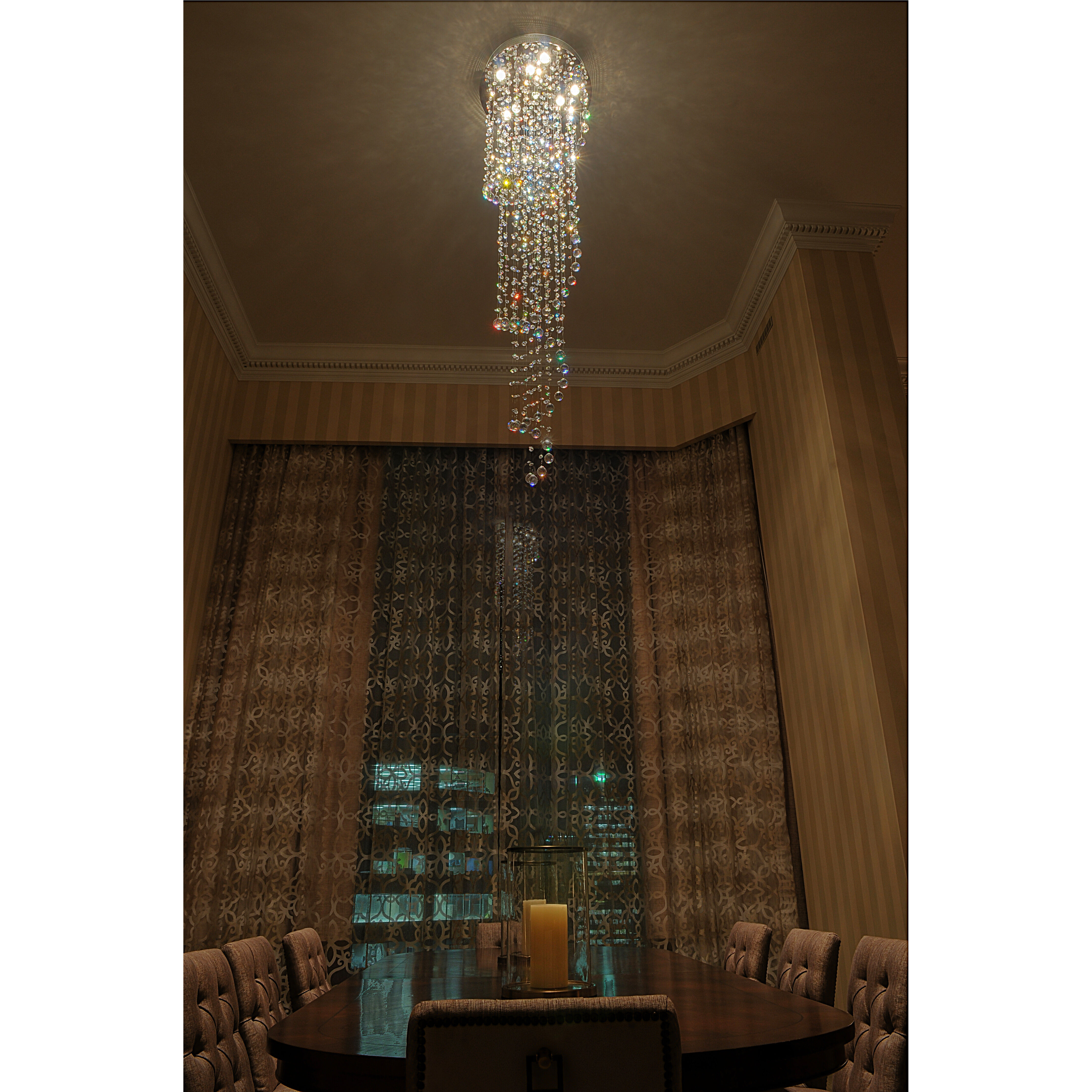 Cascada 9 Light 23.5 inch Polished Chrome Flush Mount Ceiling Light