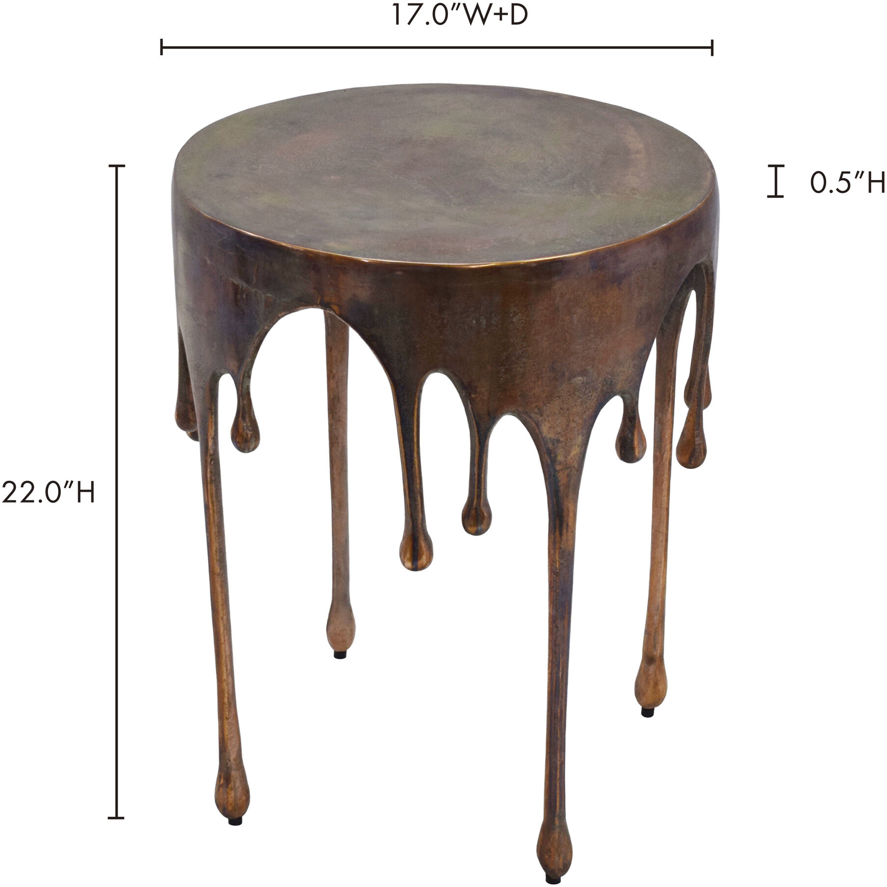 Copperworks 22 X 17 inch Brown Accent Table