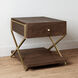 Guilford 29 X 24 inch Mahogany with Satin Brass Accent Table