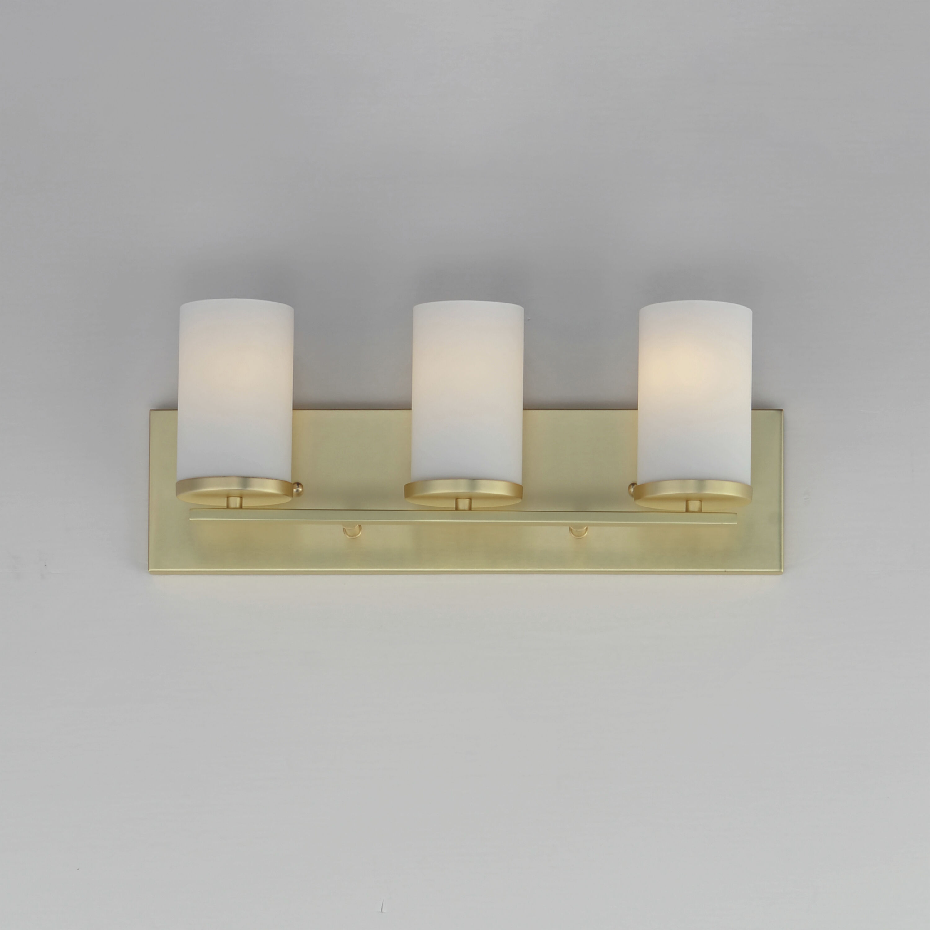Lateral 3 Light 20 inch Satin Brass Bath Vanity Wall Light in Satin White