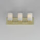 Lateral 3 Light 20 inch Satin Brass Bath Vanity Wall Light in Satin White