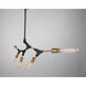 Filiali LED 39.5 inch Black and Harvest Brass Chandelier Ceiling Light