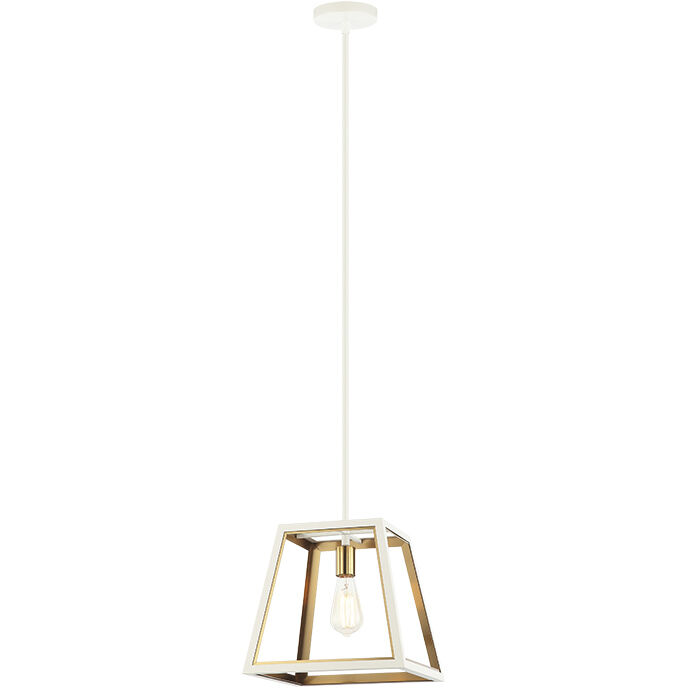 Rosalie 1 Light 12 inch White and Aged Gold Brass Pendant Ceiling Light