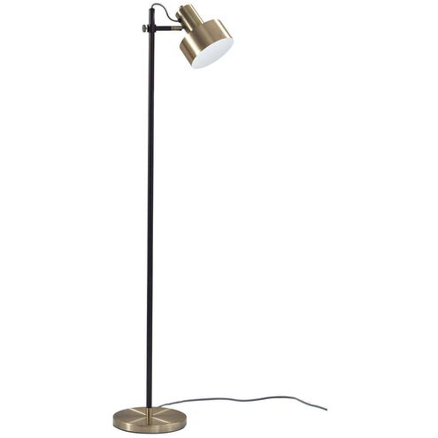 Clayton 57 inch 60.00 watt Matte Black and Antique Brass Floor Lamp Portable Light