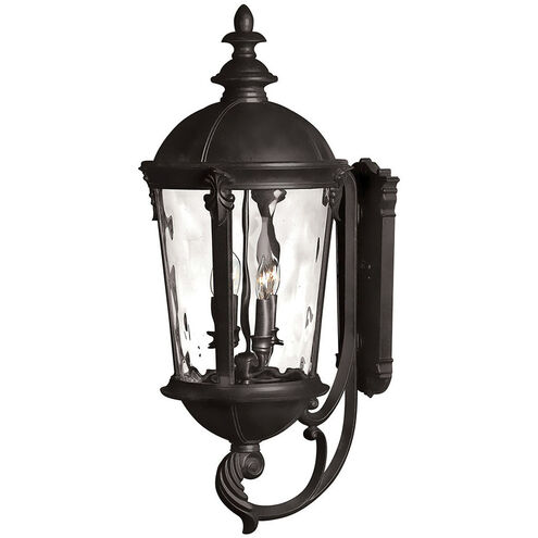 Estate Series Windsor Outdoor Wall Mount Lantern in Black, Large