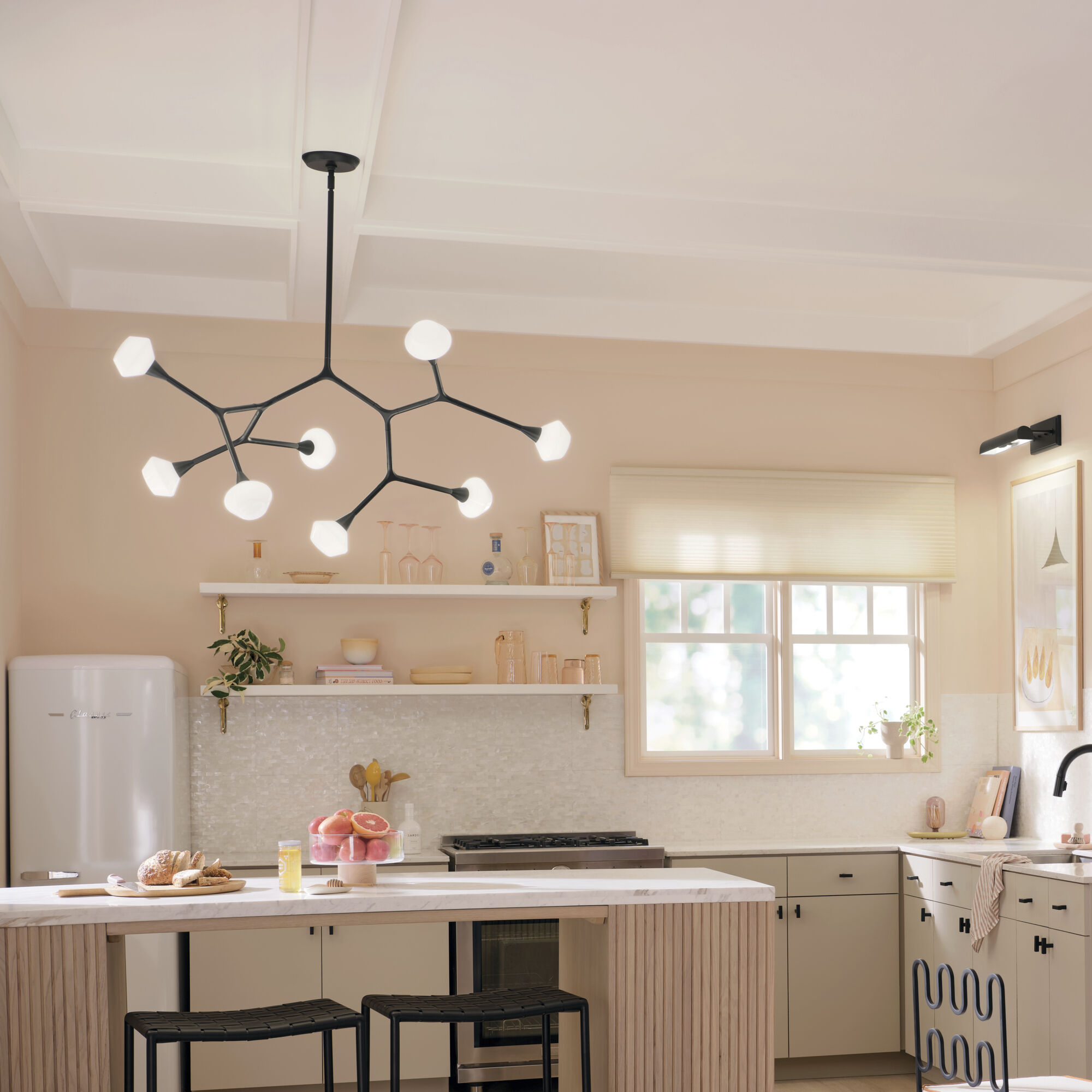 Cassius 8 Light 26.5 inch Black Chandelier Ceiling Light, Convertible