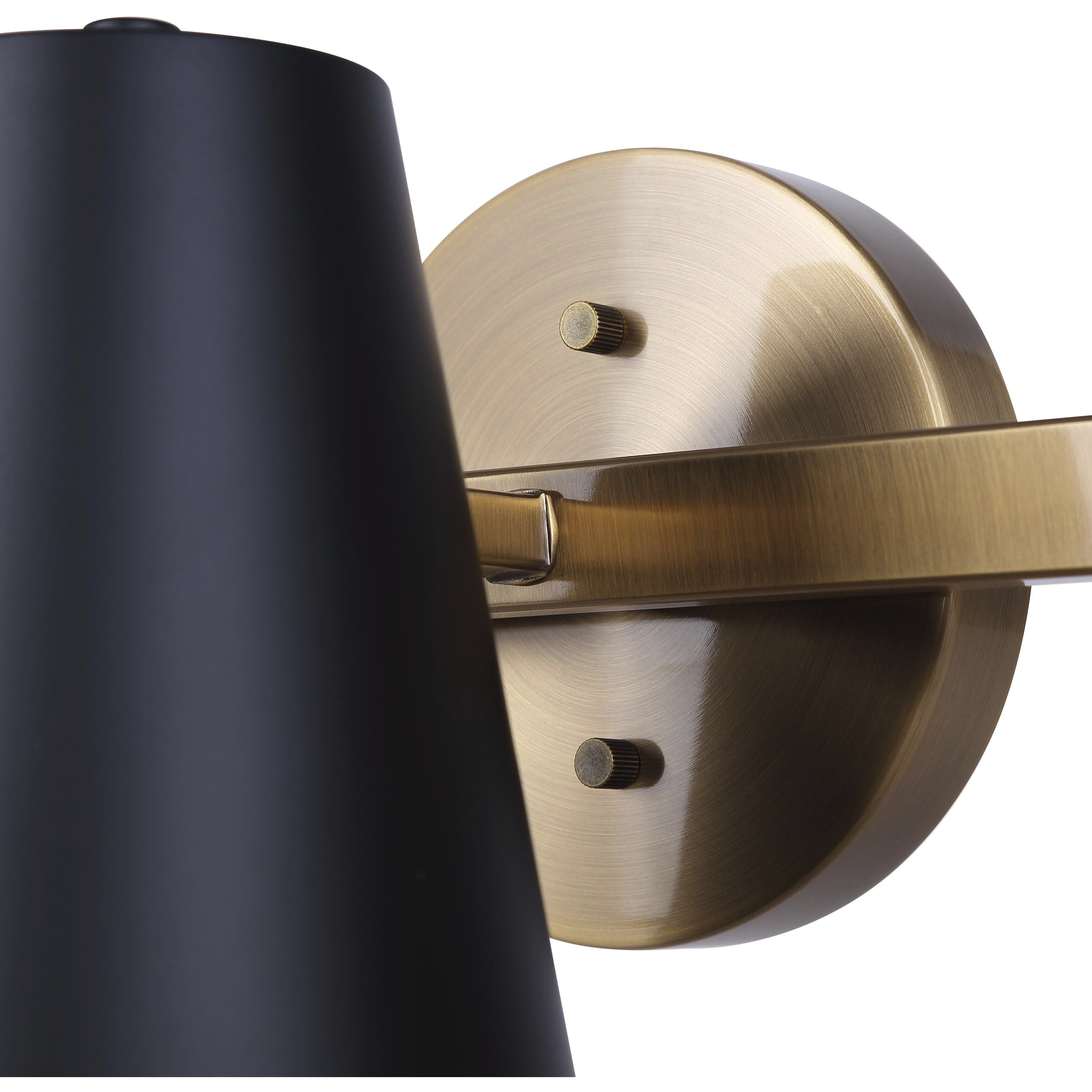 Harken 3 Light 24.5 inch Black/Gold Vanity Light Wall Light