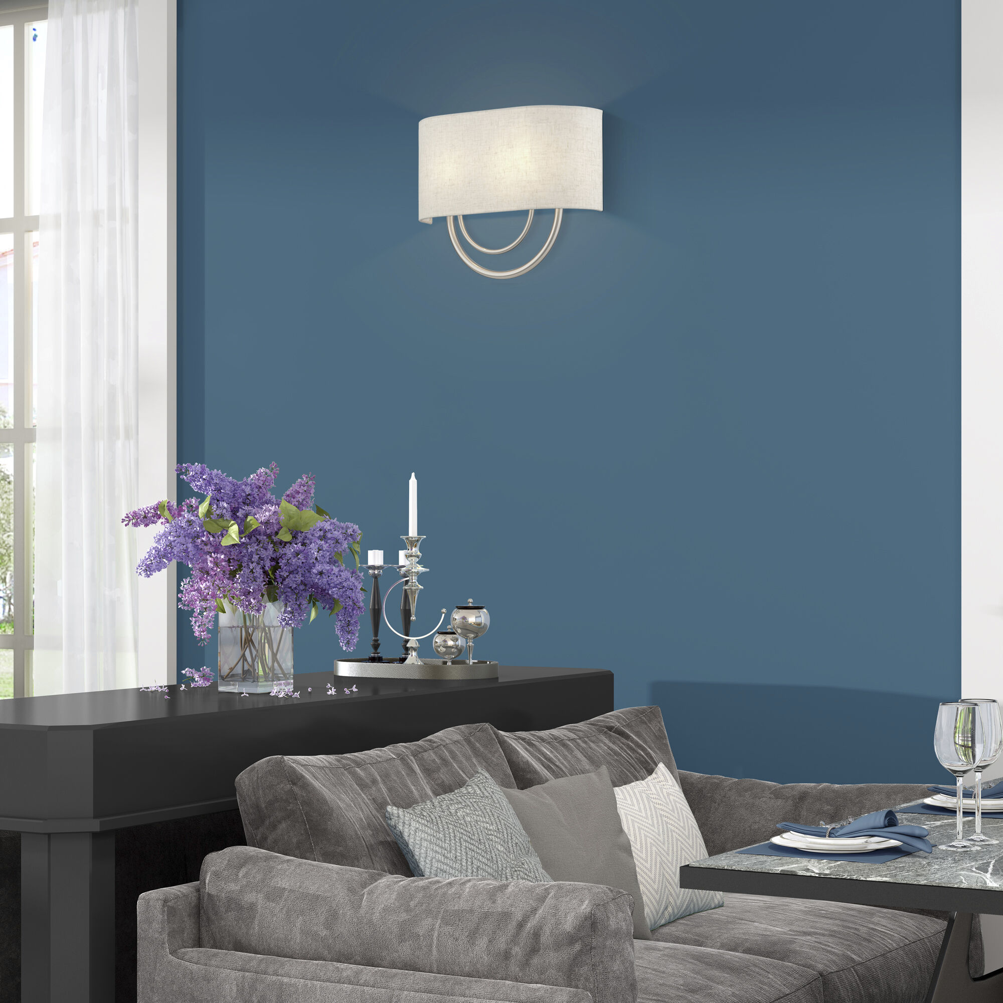 Stratton 2 Light 15 inch Brushed Nickel ADA Wall Sconce Wall Light