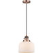 Franklin Restoration Bell 1 Light 8 inch Antique Copper Mini Pendant Ceiling Light in Incandescent, Matte White