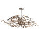 Graffiti 6 Light 48 inch Silver Leaf and Polished Stainless Island Pendant Ceiling Light 