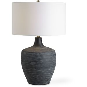Graphite 24.5 inch 150.00 watt Distressed Charcoal and Antique Brass Table Lamp Portable Light