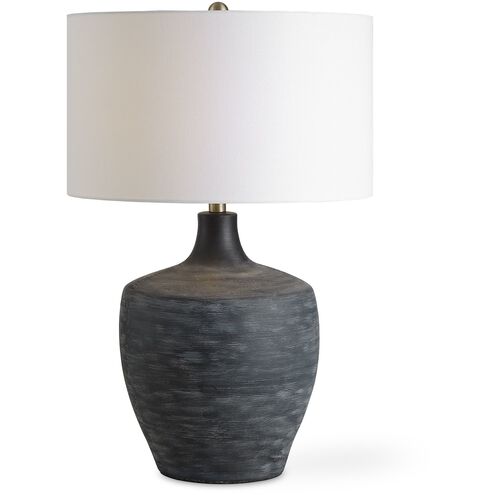 Graphite 24.5 inch 150.00 watt Distressed Charcoal and Antique Brass Table Lamp Portable Light