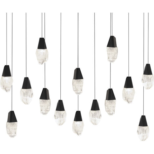 Beyond Martini LED 40 inch Black Multi-Light Pendant Ceiling Light in Optic, Linear Canopy