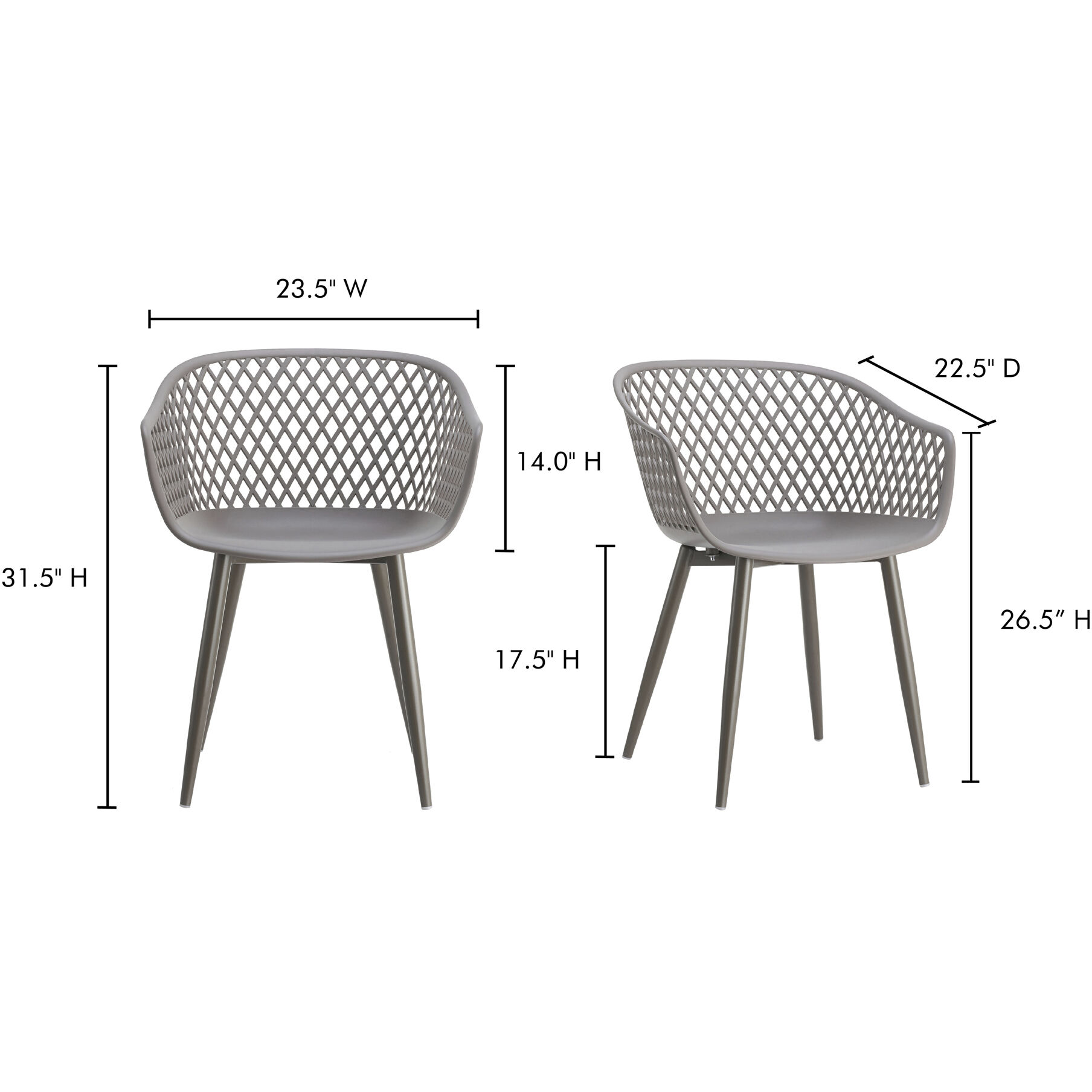 Piazza Grey Outdoor Chair, Set of 2