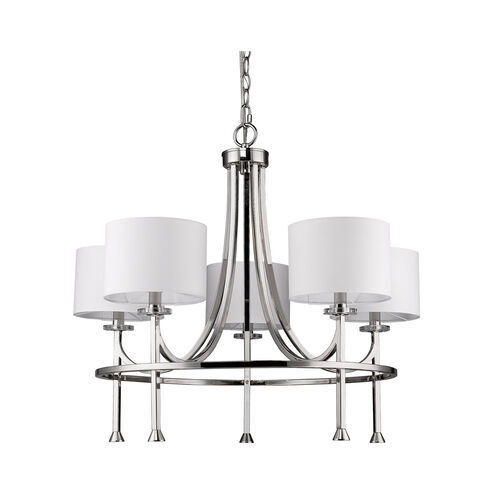 Kara 5 Light 28 inch Polished Nickel Chandelier Ceiling Light