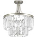Glimmer 3 Light 16 inch Silver Ridge Semi-Flush Mount Convertible Ceiling Light, Design Series