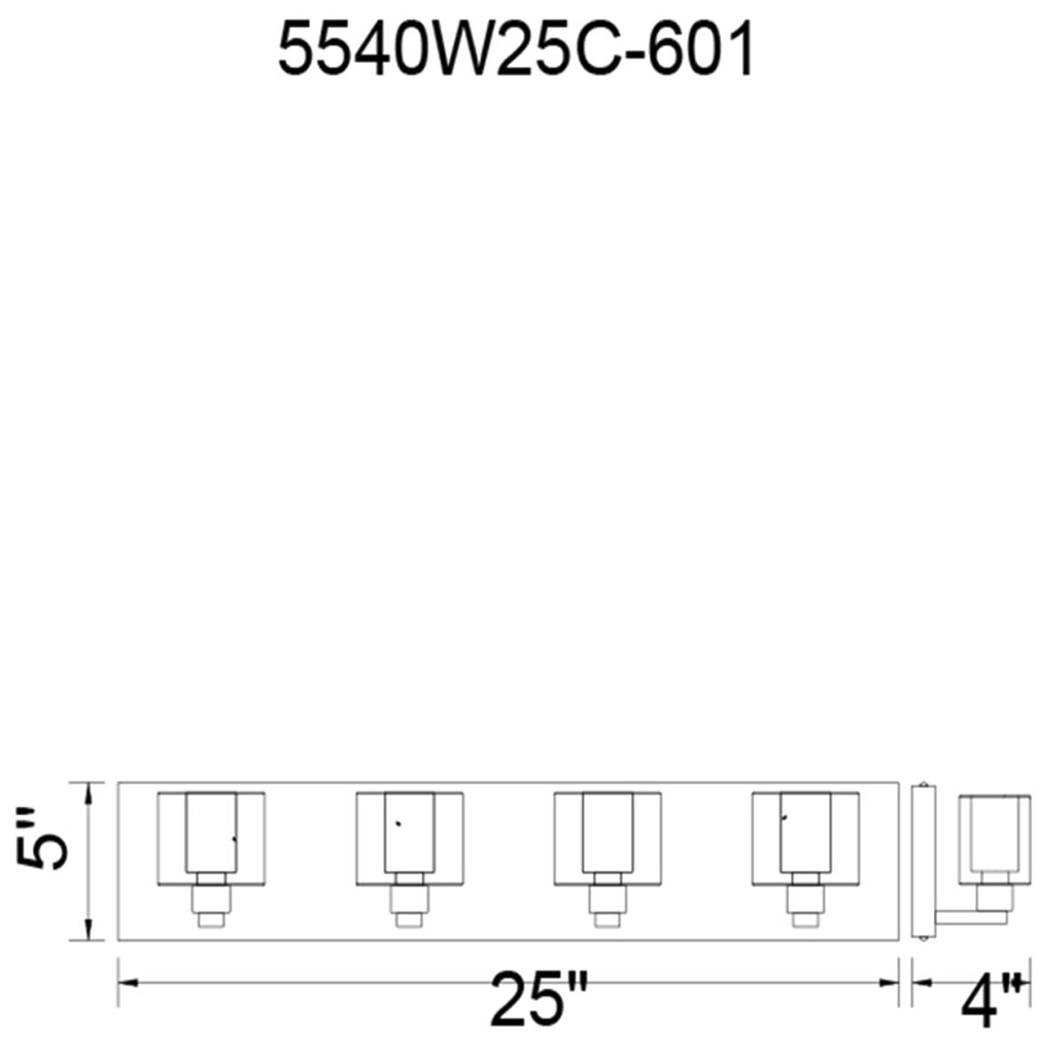 Tina 4 Light 25 inch Chrome Wall Light