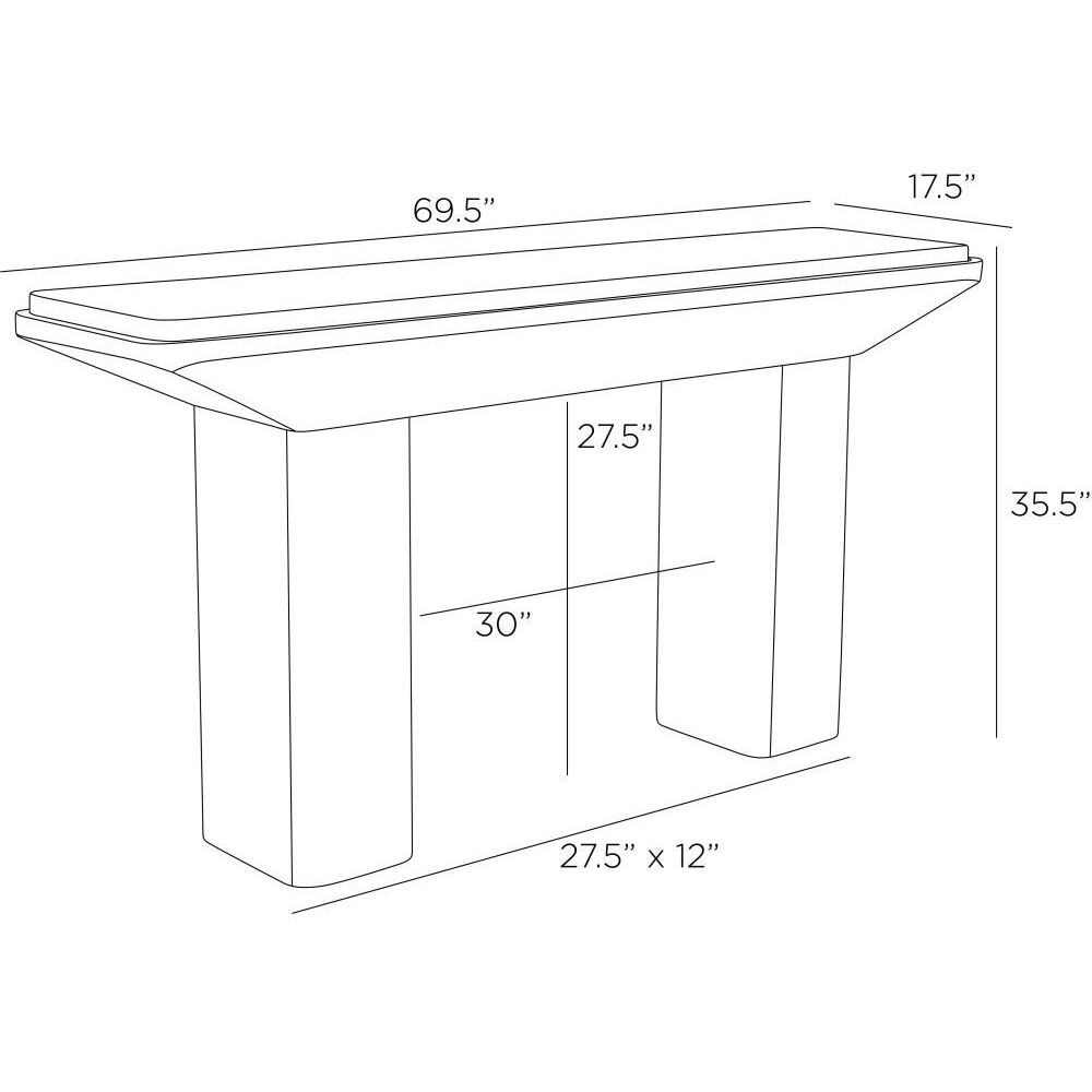 Elio 69.5 X 17.5 inch Galaxy Marble and Ebony Mango Wood Console