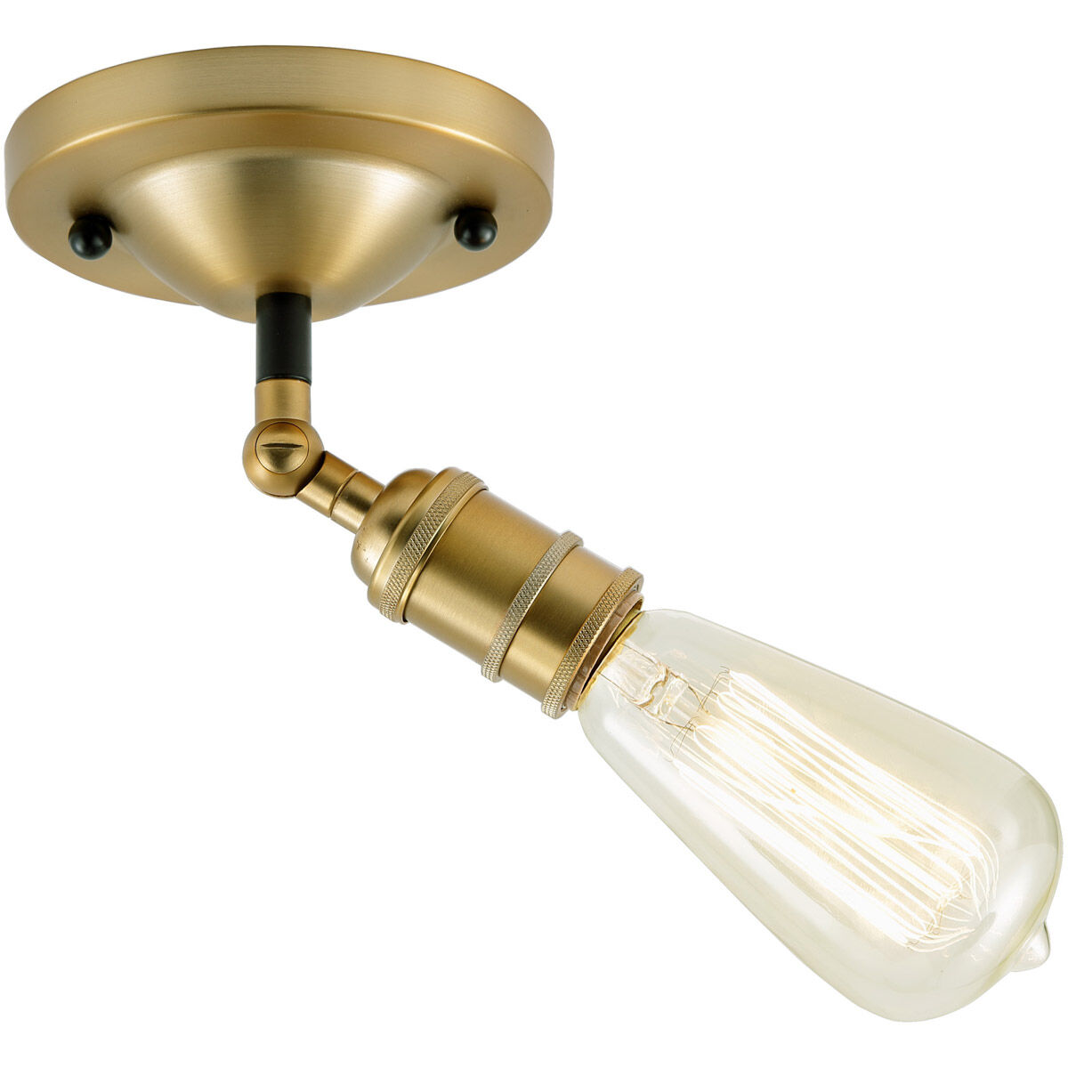 Bedford 1 Light 5 inch Satin Brass and Black Wall Sconce/Flush Ceiling Mount Ceiling Light