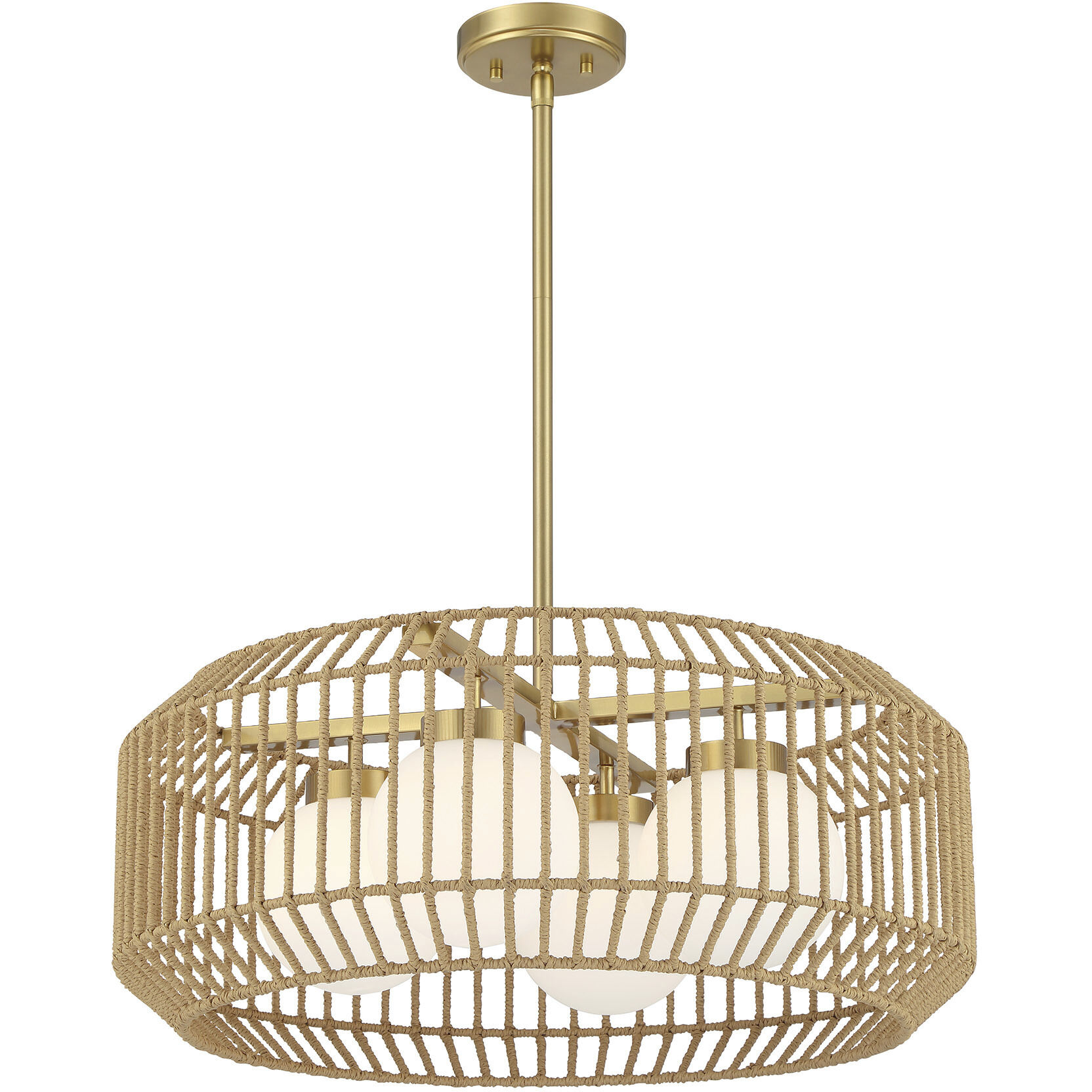 Pastis 4 Light 24 inch Warm Brass Pendant Ceiling Light