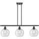 Ballston Athens LED 36 inch Oil Rubbed Bronze Island Light Ceiling Light in Seedy Glass, Ballston