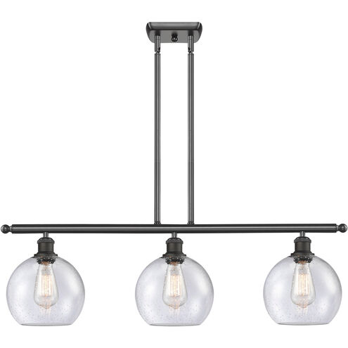 Ballston Athens LED 36 inch Oil Rubbed Bronze Island Light Ceiling Light in Seedy Glass, Ballston