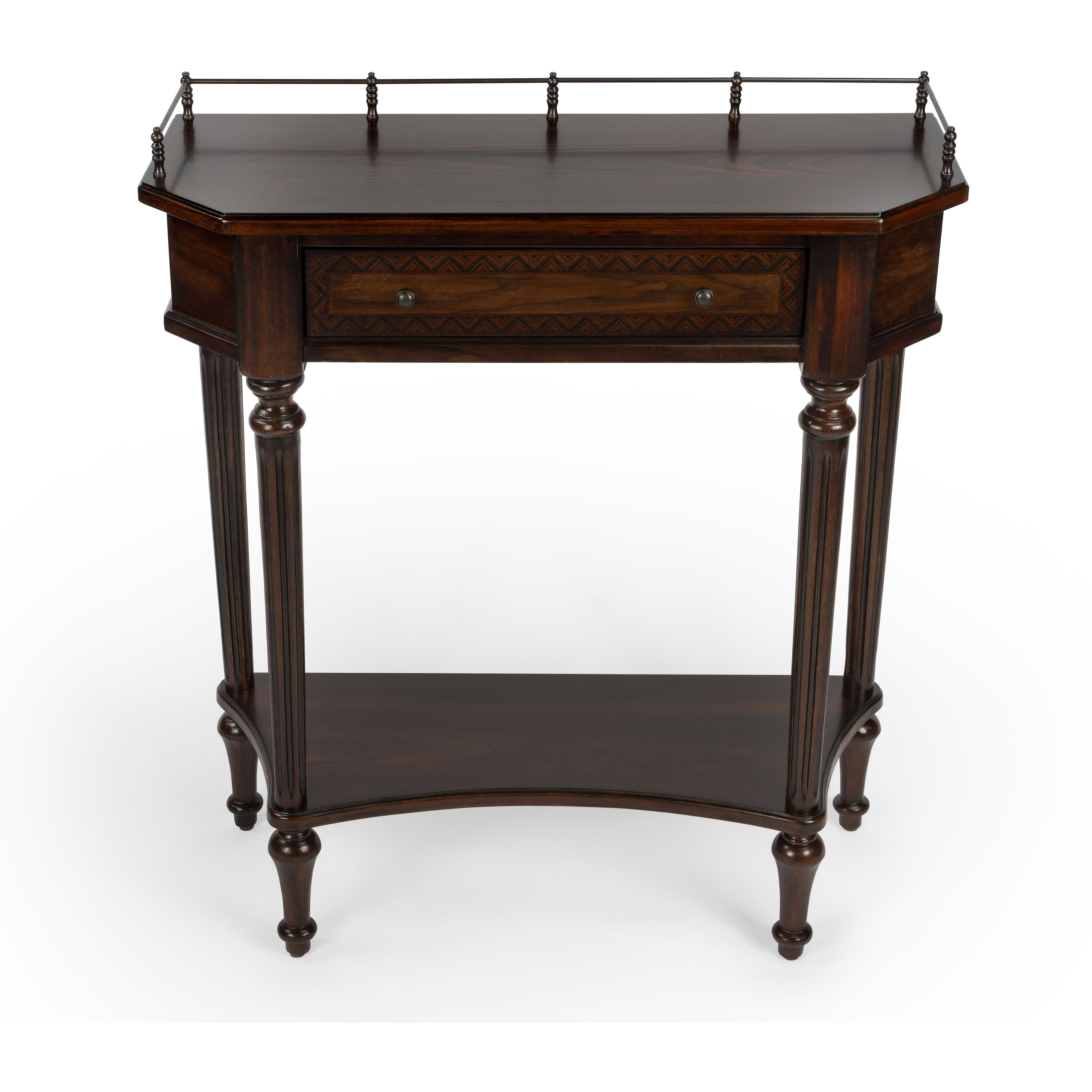 Charleston One Drawer Console Table in Dark Brown