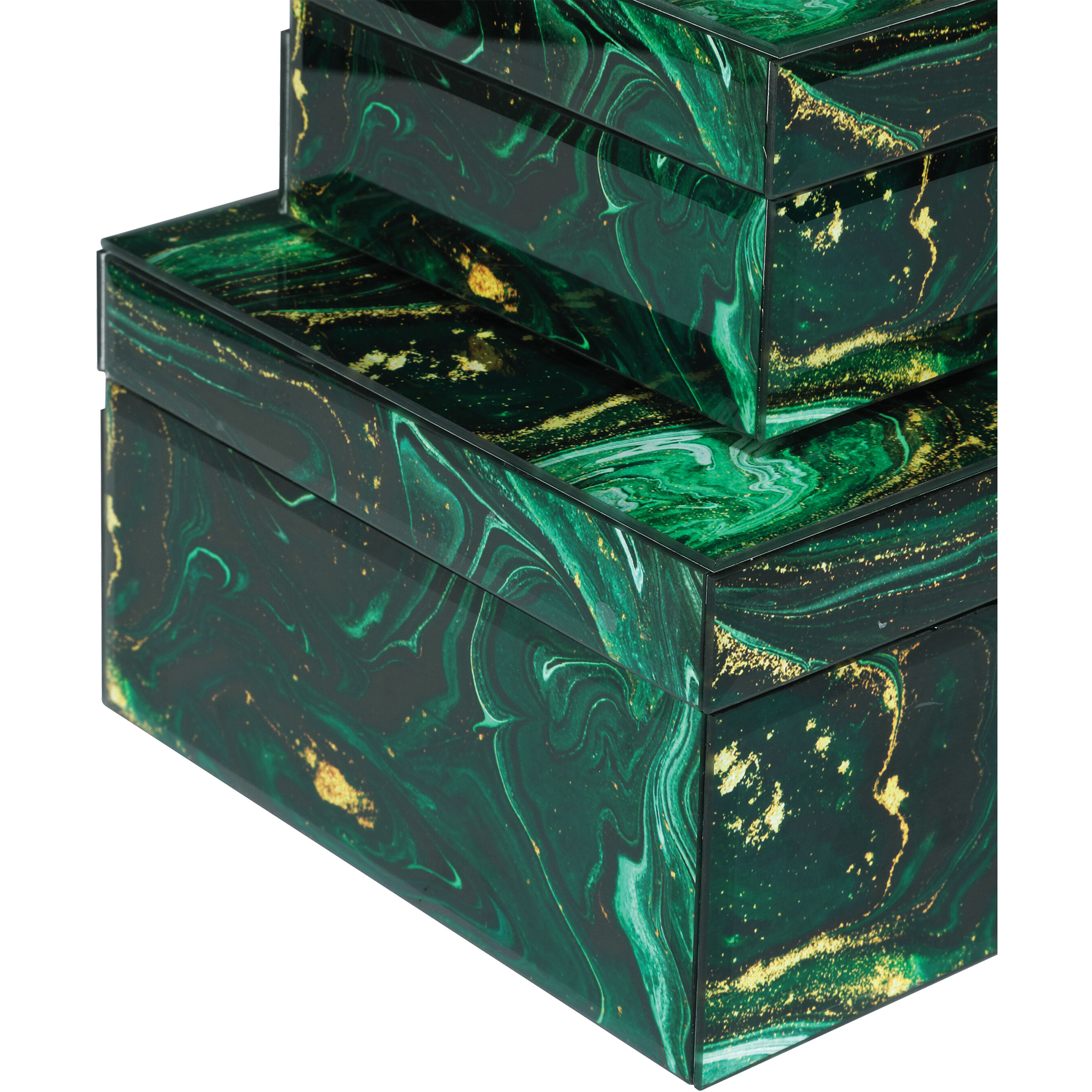 Interstellar 9.75 inch Dark Green Boxes, Set of 2