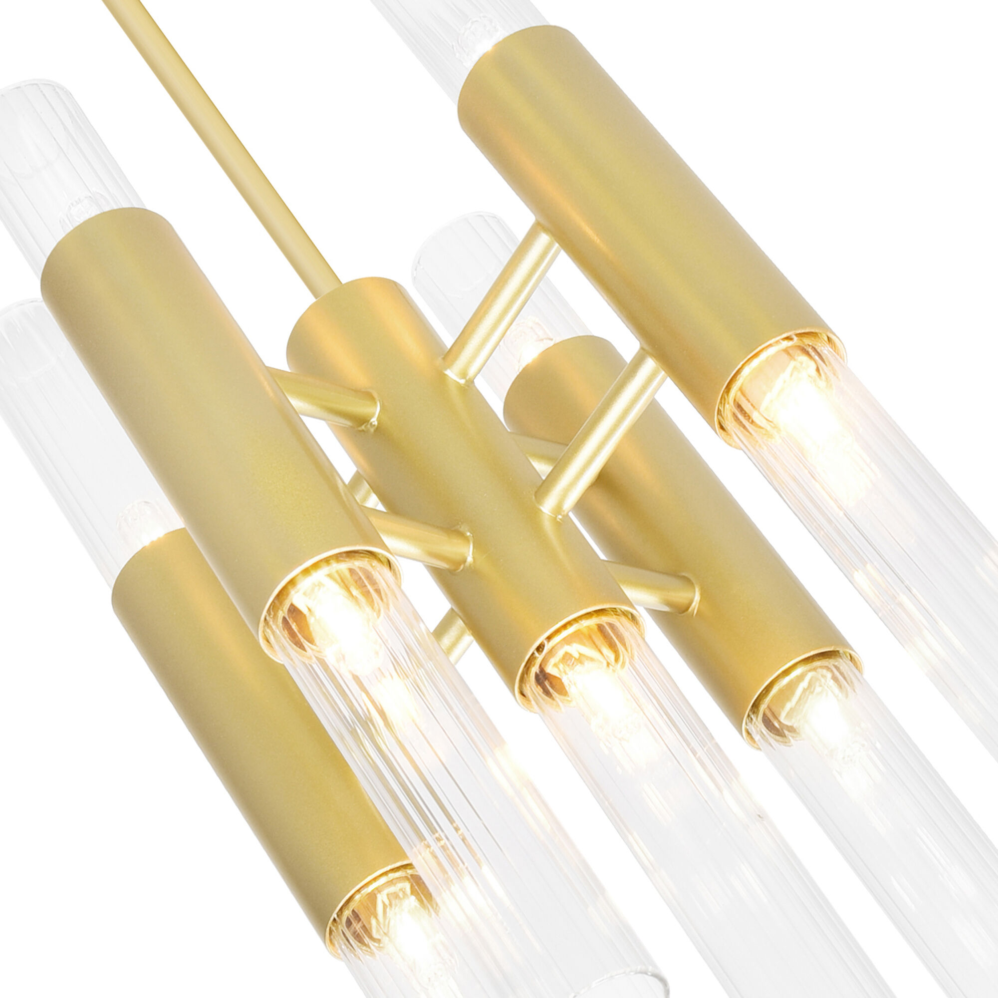 Orgue 9 Light 8 inch Satin Gold Down Mini Pendant Ceiling Light