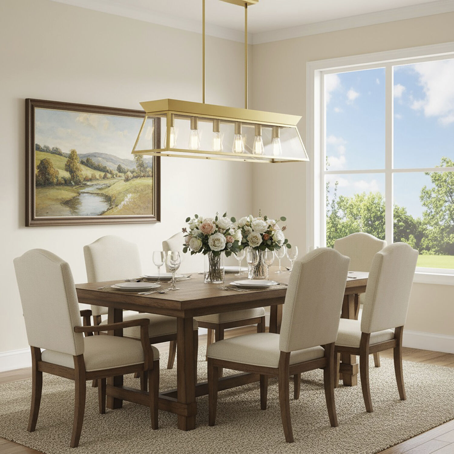 Lucian Island Light Ceiling Light in Brushed Brass