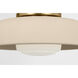 Richard June Liora 1 Light 15 inch Estate Brass Flush Mount Ceiling Light in LED, Ivory Stoneware