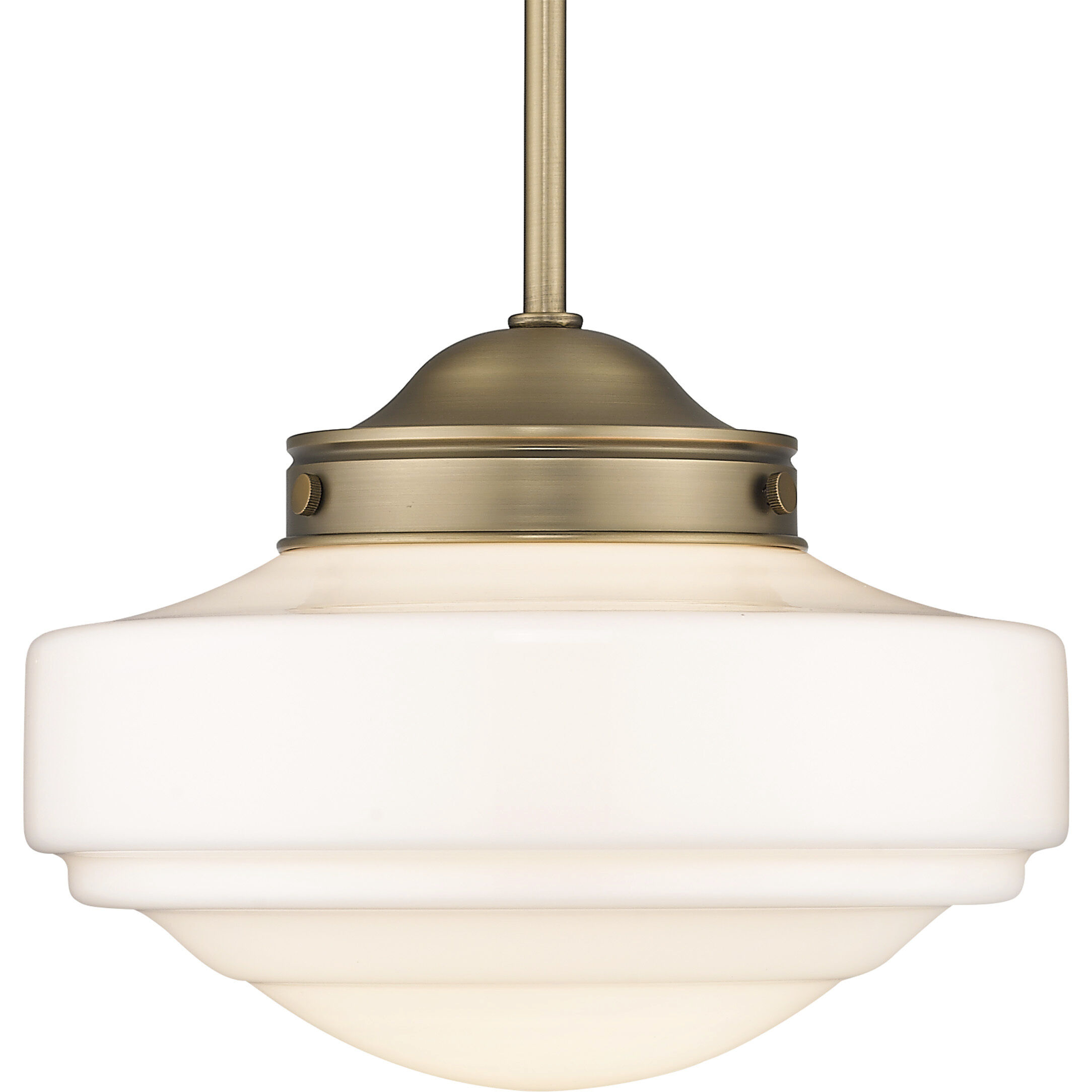 Ingalls Pendant Ceiling Light in Vintage Milk Glass, Modern Brass, Medium