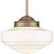 Ingalls Pendant Ceiling Light in Vintage Milk Glass, Modern Brass, Medium