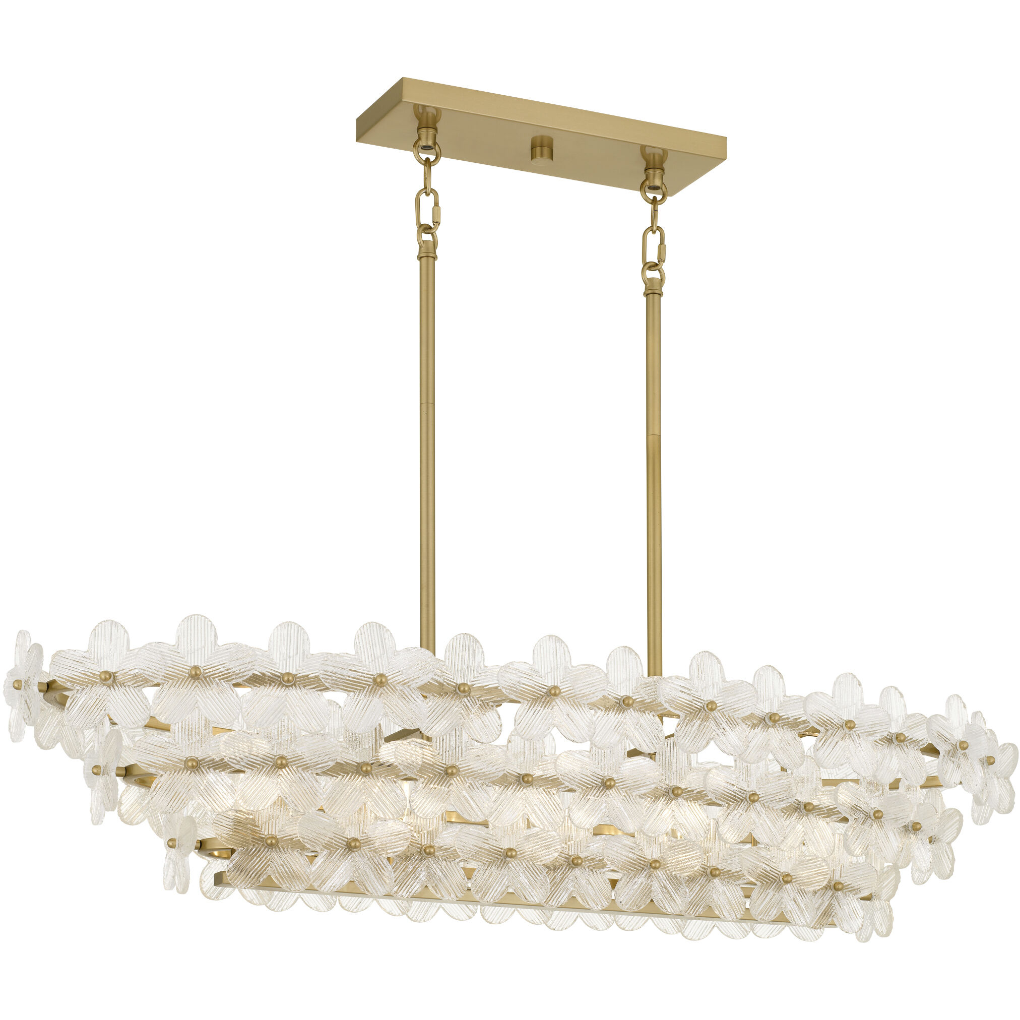 Wright 5 Light 42 inch Brushed Gold Island Light Ceiling Light