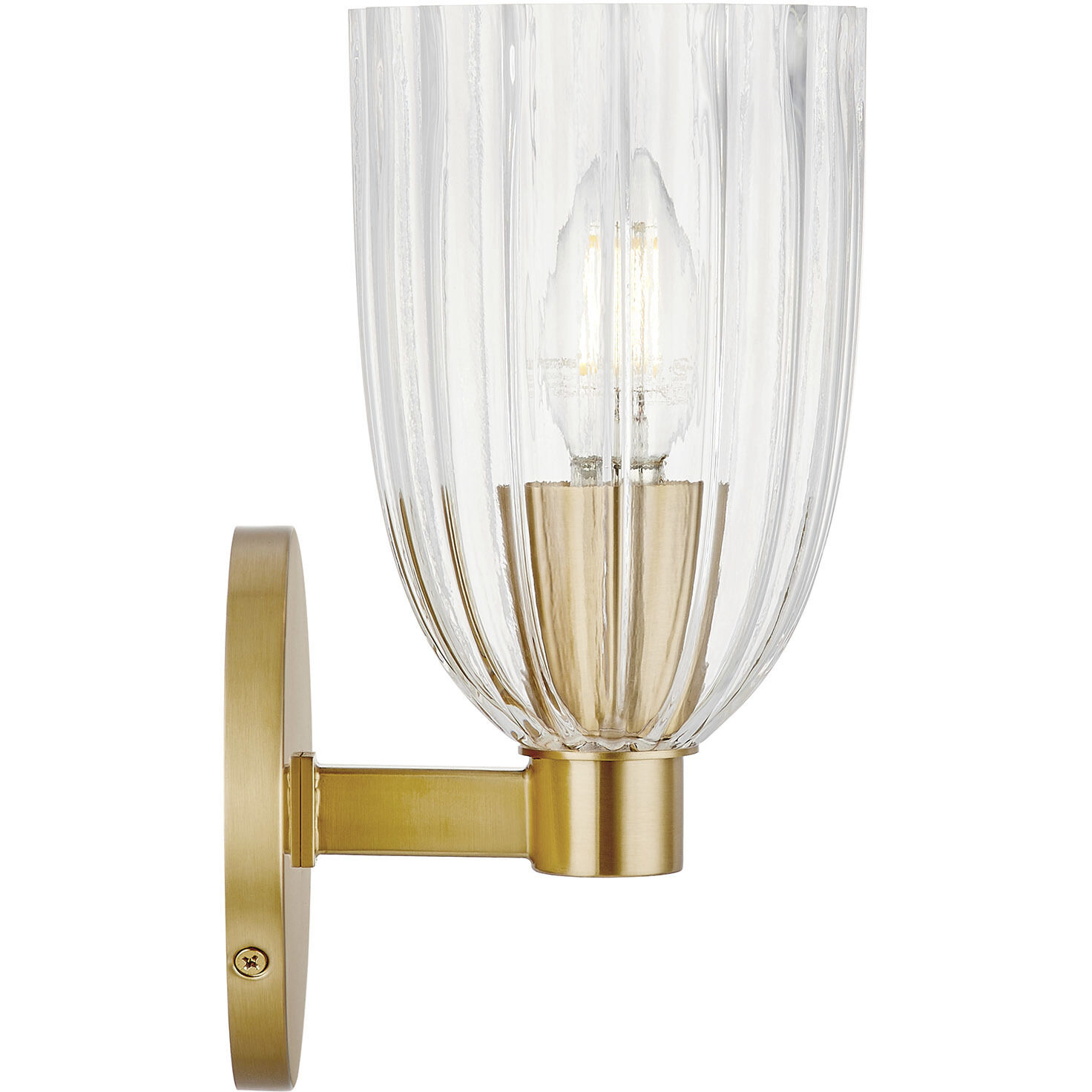 Transitional 1 Light 5 inch Natural Brass Wall Sconce Wall Light