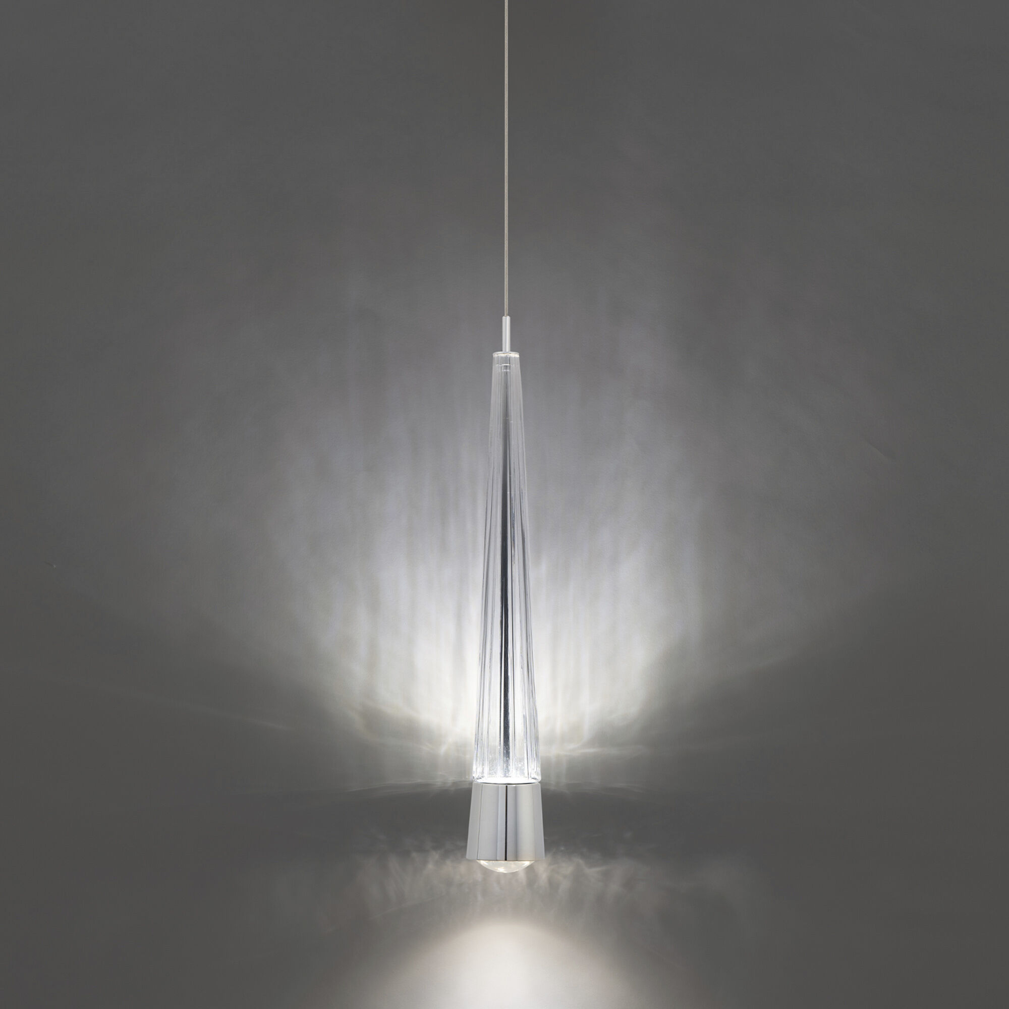 Quill LED 2.34 inch Chrome Pendant Ceiling Light in 3500K, dweLED