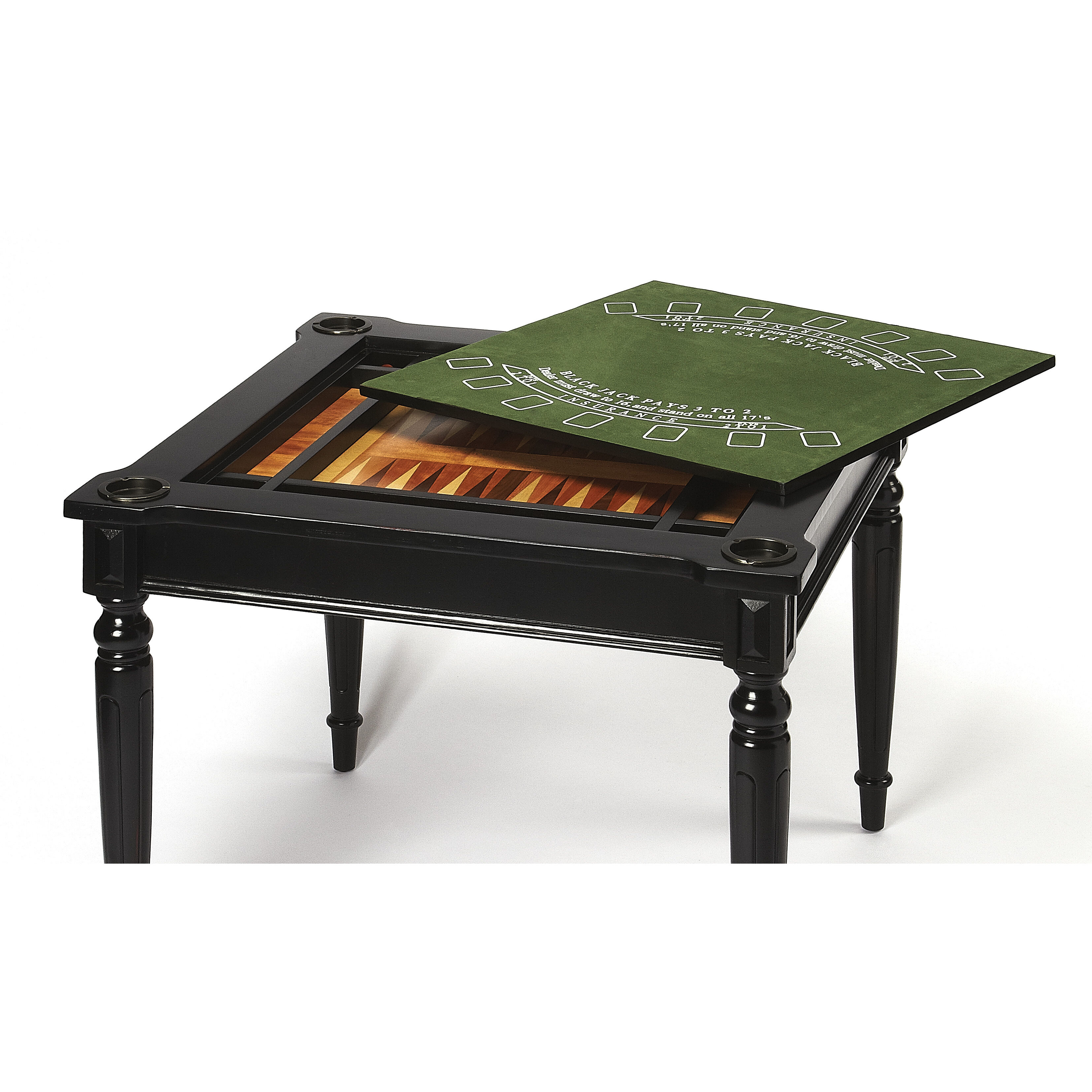 Masterpiece Vincent  36 X 36 inch Black Licorice Game Table